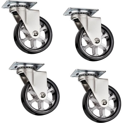 4er Set SO-TECH Design Möbelrollen RAPID Rollen-Ø 75 mm schwarz Tragkraft 35 Kg