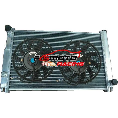 Radiador completo de aluminio T-6061, alta eficiencia de refrigeración, radiador y 2 ventiladores. (1/2)
