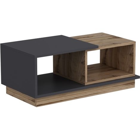 Table basse en bois "Consept" - 90 x 45 x 36 cm - Gris anthracite (1/5)