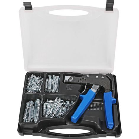 SJLERST Kit de 72 outils de pose de chevilles pour murs creux, robuste et résistant, avec 4 tailles de boulons et vis à tête creuse (1/5)
