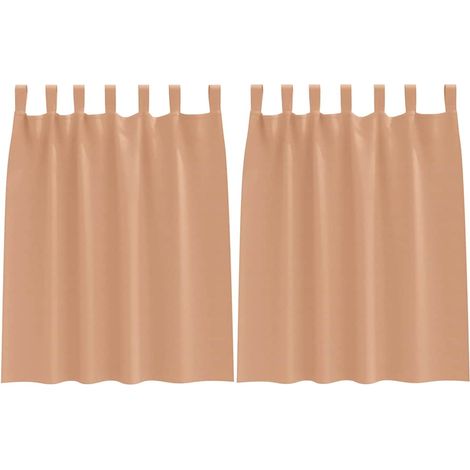 Maison Exclusive - Tende Blackout con Anelli 2 pcs Marrone Chiaro 140 x 140 cm