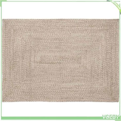 42010478 Tapis de surface Naturel et Blanc 120 x 170 cm Jute (1/5)