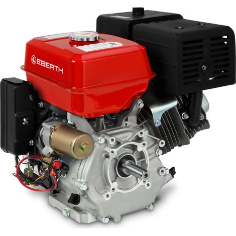 Eberth – Moteur thermique 15CV 11kW – Démarrage électrique – Arbre 25,4mm – Cylindrée 420cc – Pour karts, tondeuses, générateurs
