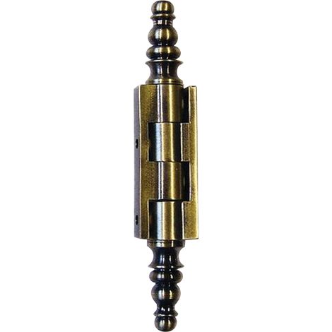 Decayeux – Charnière pour meuble dégondable laiton – Décor patiné – Hauteur platine 70mm – Hauteur totale 119mm – Charge maximale 50kg (1/3)