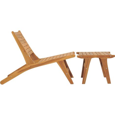 Chaise de jardin avec repose-pied Bois de teck solide fr1474 - Maison La Vie