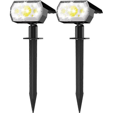 Projecteurs solaires étanches 2 en 1 à énergie solaire pour éclairage extérieur (cour, jardin, arbres, pelouse, allée) (1/5)