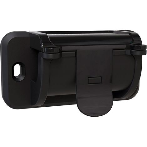 Support mural pour enrouleur de jardin entraxe 80mm - Noir - Zenitech (1/5)