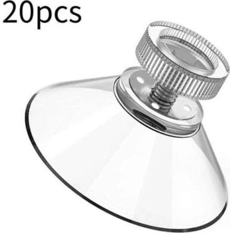 Lot de 20 Ventouses avec Filetage et Écrous Moleté M5, Ventouse Filetée Transparente Ø 40 mm, Ventouse Vitre sans Percer pour Voiture, Décoration, Suspension-INHHUB (1/5)