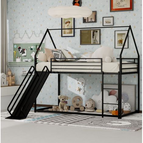 lit superposé enfant gain de place métal noir OKMYHOME (1/5)