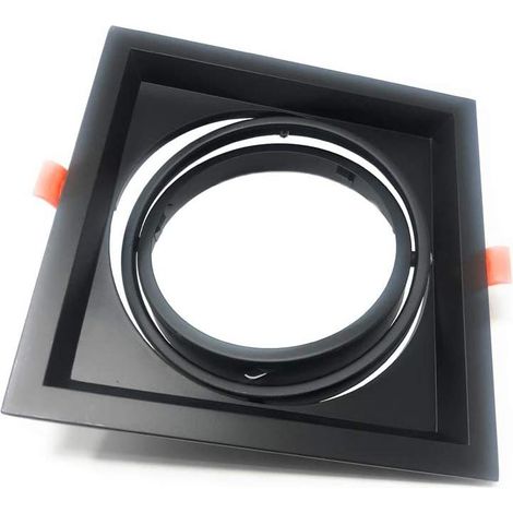Incasso per faretto AR111 quadrato supporto per faretti portafaretto luce illuminazione Nero (1/3)