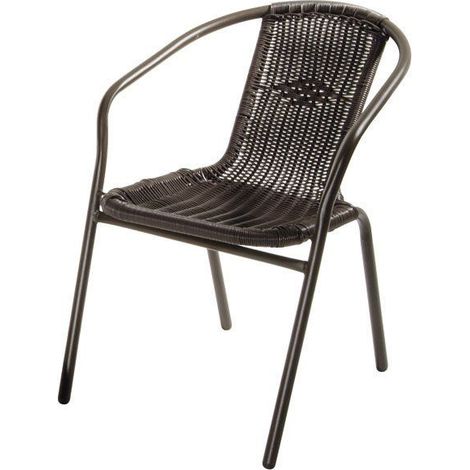 SEDIA DA GIARDINO CON BRACCIOLI IN METALLO E POLYRATTAN IOS VERDELOOK (1/5)
