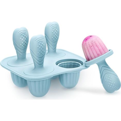 4 stampi per ghiaccioli, in silicone alimentare, senza BPA, con bastoncini, riutilizzabili, lavabili in lavastoviglie, per neonati e bambini (1/5)