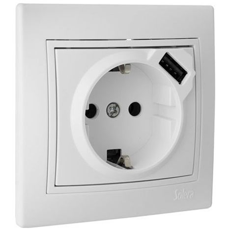 Solera ERP60USB-U Base de Plug, 50 W, 250 V, White