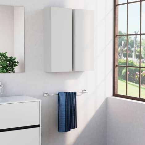 Inda - Pensile bagno con anta SX e ripiano 30x80 cm - Perla Opaco (1/3)