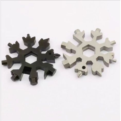 2 pièces outil multifonction flocon de neige 18 en 1, porte-clés tournevis ouvre-boîte, outil portable, tournevis multifonction (1/4)