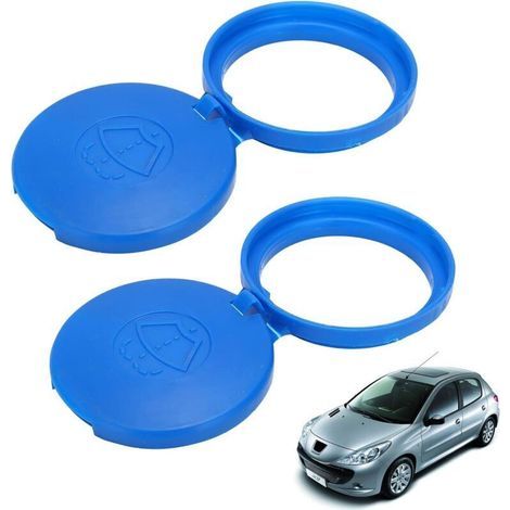 2 Pièces Bouchon Lave Glace 643230, Couvercle de Réservoir de Liquide de Lave-Glace,Compatible avec Peugeot 206/207/408/307,Pièce de Rechange pour Système d'Essuie-Glace (1/4)