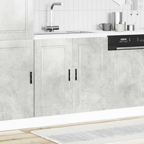 Meuble Vasque Suspendu en Bois Effet Béton Gris, Style Industriel Moderne avec Évier Intégré, Rangement Pratique pour Salle de Bain (1/5)