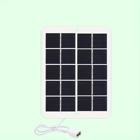 Portable 5V 3W USB Solar Panel Charger, Mini Outdoor Solar Power Charging Board for Cell Phone Power Bank Camping Hiking Emergency Power Supply (1/5)
