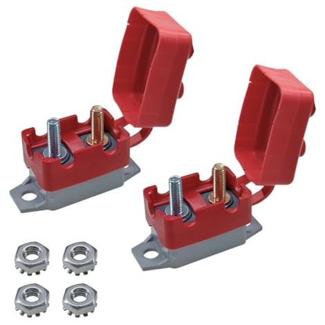 Lot de 2 disjoncteurs à réinitialisation automatique CC 12 V-24 V avec boulon à goujon, protecteur de surcharge de courant de voiture 30 A pour voiture, camping-car, bus, camion, moteur de voiture (1/5)
