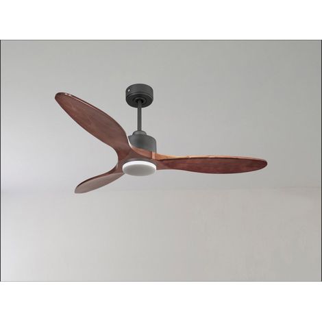 Modulo de KlassFan - Ventilateur de plafond avec Lumière gris basalt bois rouge,thermostat,idéal 40 m² KLDC1P5RW166L1BK (1/5)