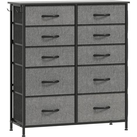 Charcoal Grey Chest with Ten Fabric Drawers for Stylish Organization and Storage