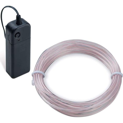 Luci a LED a catena, luci al neon flessibili a batteria, decorazione per feste/Natale/compleanno/sera/matrimonio, 3 modalità di illuminazione con telecomando, impermeabili per interni (blu ghiaccio, 5