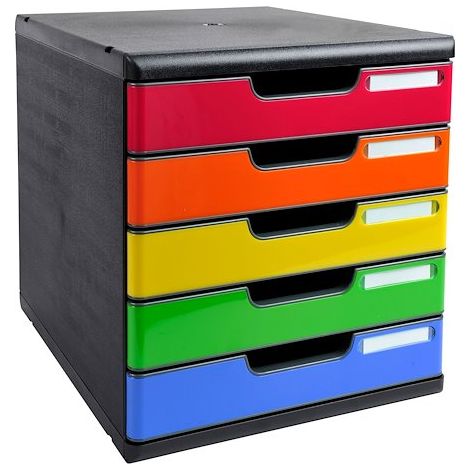 Module de classement Exacompta Modulo 5 tiroirs - noir/assortis