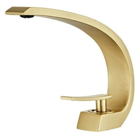Grifo lavabo caño alto monomando, Dorado (1/3)
