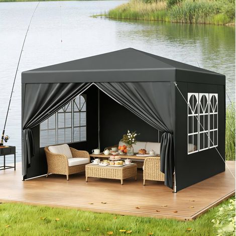 gazebo pieghevole 3x3 m con pareti altezza regolabile HAVRYA (1/3)