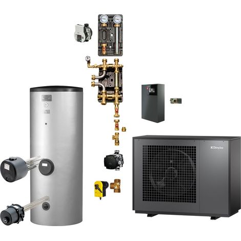 Glen Dimplex Luft-Wasser-Wärmepumpe Paket LA 1118CP Flex H, 11,2kW bei A-7/W35 mit Kombinationsspeicher PWS 332, R290