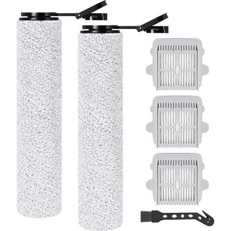 Bürstenrolle Zubehörset für Roborock F25 GT,F25 BX,F25 LT,F25 XT,F25 ACE,F25 ACE Combo,F25 Combo,F25 Alt(Ace Lite),F25-Serie Nass Trockensauger mit Ersatz, 2 Bürstenrollen + 3 HEPA-Filter + 1 Bürste