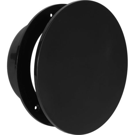 Diffuseur d'air circulaire de 12,7 cm – Couvercle d'aération réglable en plastique noir avec bride encastrée – Registre CVC durable et facile à installer pour plafond, mur, alimentation (1/5)