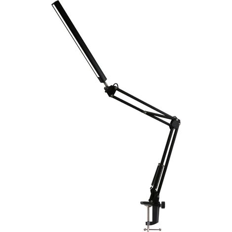 GroupM 12W-Lampe de bureau LED à bras long noir Lampe de bureau à pince de lecture pliante (1/5)