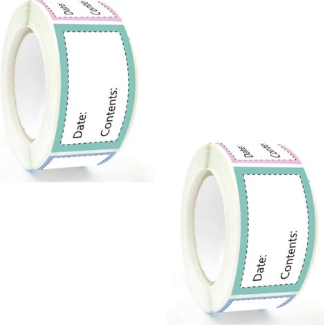 Etiquettes Congélateur - 500 Pièces - 2,5 x 5 cm - Adhésives Réutilisables - Pour Aliments, Bocaux, Contenants Cuisine et Réfrigérateur (1/5)