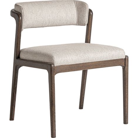Chaise en bois de frêne marron style colonial finition mate - Marron bois naturel et beige clair (1/5)