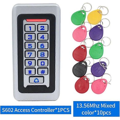 Système de contrôle d'accès de porte avec clavier 125 kHz, boîtier étanche en zinc, lecteur de cartes pour 2000 utilisateurs, protection de sécurité résidentielle S602MF-W-key (1/5)