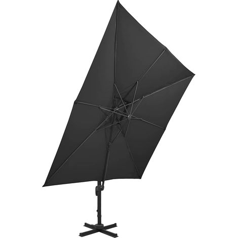 Maison Exclusive - Ampelschirm mit Lüftung 300x300 cm Schwarz (1/5)