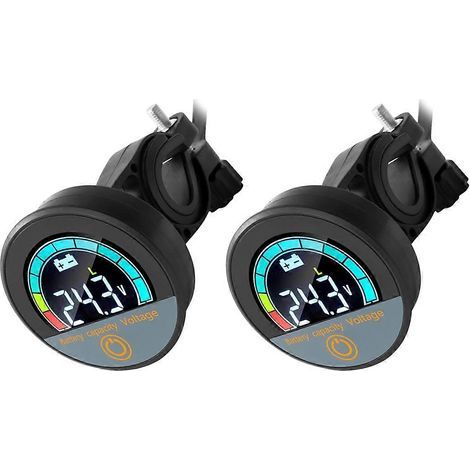 Capteur auto 5918 DC8 – 100V Digital Circular Voltmeter Waterproof Battery Capacity Monitor auto Voltage Meter Tester Battery Level 2pc (1/4)