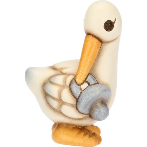 THUN - Cicogna Cindy con ciuccio azzurro - ceramica - Collezione Bomboniera - 4 x 3.8 x 6.1 cm (1/5)