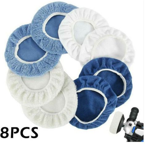 Lot de 6 chiffons de polissage pour voiture, disques de polissage, peaux à polir, machine à polir pour voiture (2 x microfibre - 2 x revêtements - 2 x laine) (1/5)