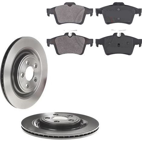 KIT FRENI POSTERIORI compatibile con JAGUAR XK (X150) - DISCHI + PASTIGLIE OEM: FDB1766, FDB1983, FDB5021 / 18744 , 18745 , 18090 /SOSTITUZIONE DIRETTA/BASSA POLVERE/SILENZIOSO (1/5)