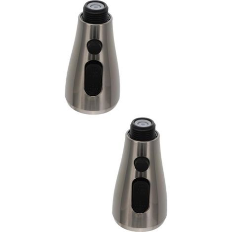 Set of 2 Faucet Nozzles, Silver ABS, 3 Modes, for Kitchen and Sink (1/5)