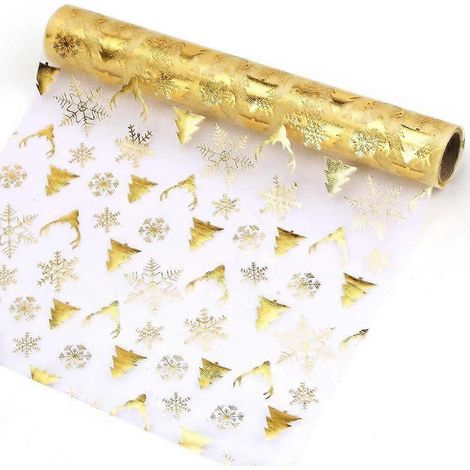 Nappe de Noël avec un élan, nappe transparente dorée (1/5)