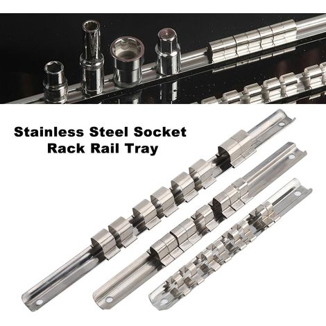 Support de rangement pour douilles à 8 positions en acier inoxydable, rail, plateau, porte-outils et étagère (1/5)