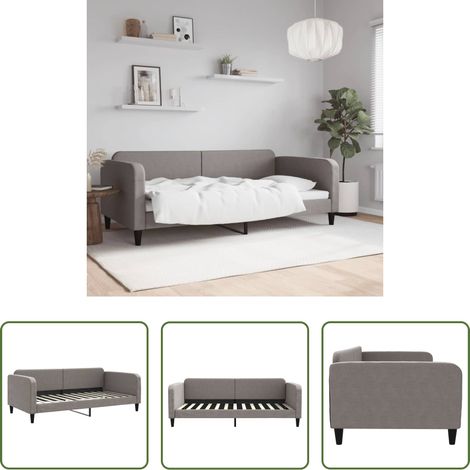 vidaXL Canapé - Lit de repos taupe 100x200 cm tissu (1/5)