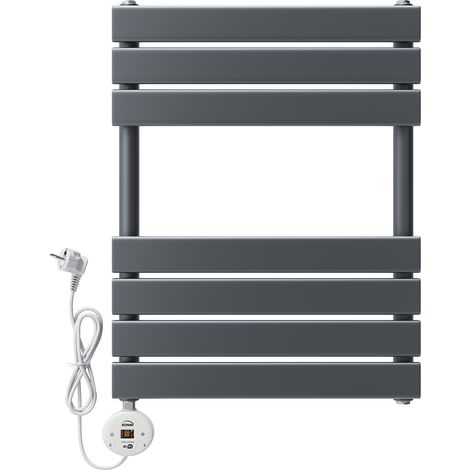 SONNI Elektrische Handtuchhalter, Intelligenter Konstanttemperatur Handtuchheizer Badheizkörper, Handtuchtrockner mit Heizstab, Anthrazit 650x400, 400W (1/5)