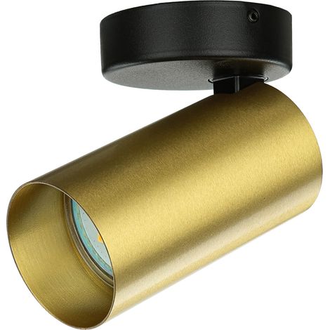 Deckenstrahler klein 1-flammig Messing Schwarz GU10 Deckenlampe Deckenleuchte