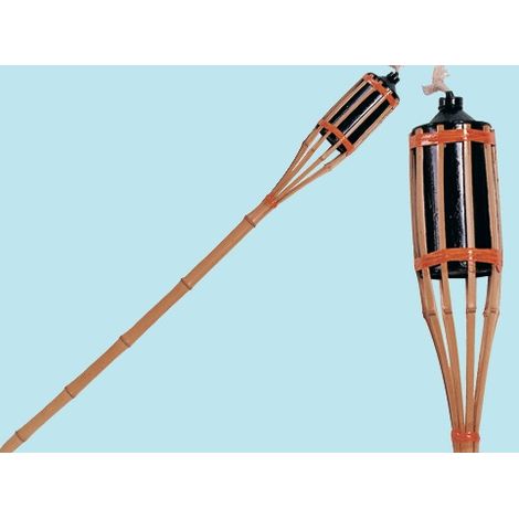 Torcia In Bamboo Da Terra Con Serbatoio In Metallo H 100 Cm 1pz (1/2)