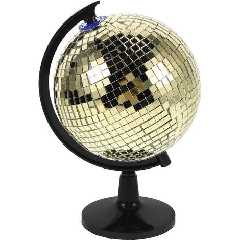 Boule disco dorée rotative, globe réfléchissant décoratif pour la maison ou le bureau (1 pièce) (1/5)
