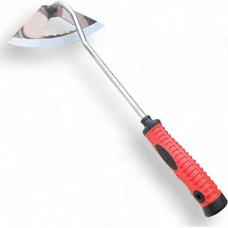 Sarcloir de jardin avec manche en caoutchouc antidérapant - Houe creuse de 38 cm pour désherbage efficace des allées et massifs. (1/5)
